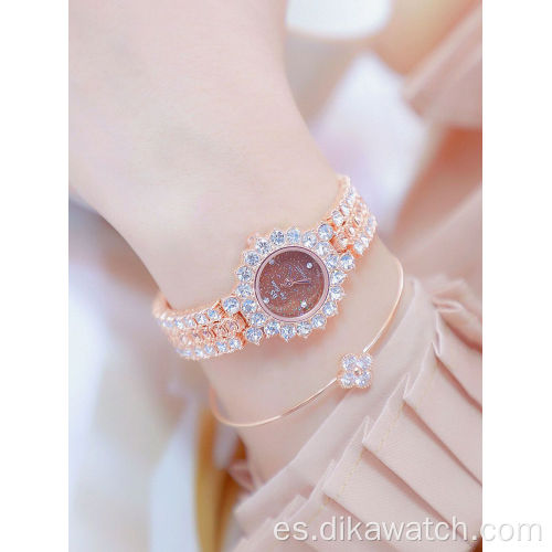 Venta caliente BS FA1580 directo de fábrica de lujo con diamantes completos para mujer reloj de pulsera de acero de moda de alta calidad